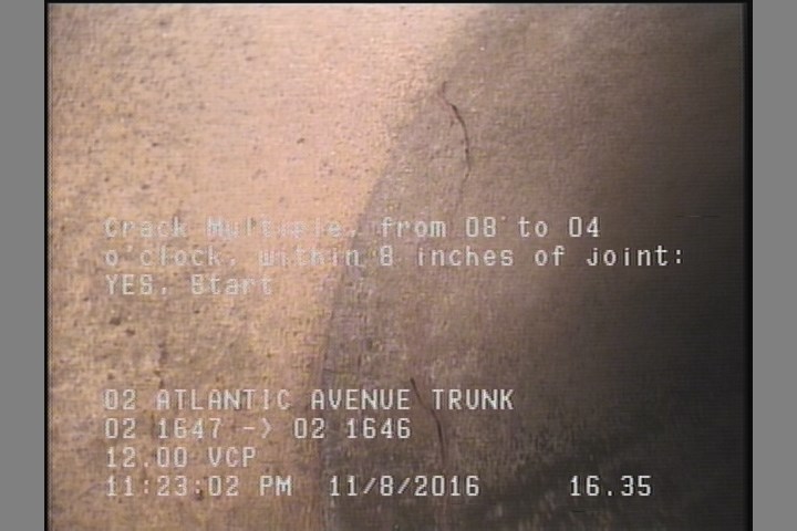 Crack Multiple, from 08 to 04 o'clock, within 8 inches of joint: YES, Start