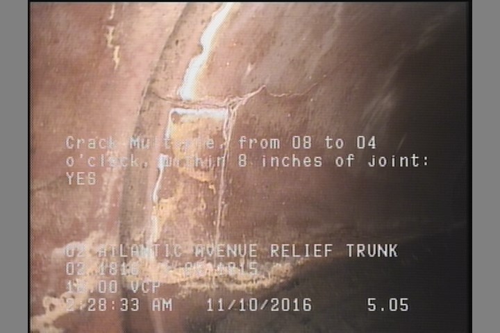 Crack Multiple, from 08 to 04 o'clock, within 8 inches of joint: YES
