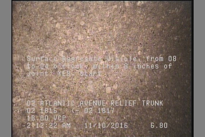 Surface Aggregate Visible, from 08 to 04 o'clock, within 8 inches of joint: YES, Start