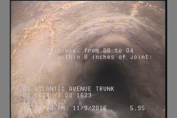 Crack Multiple, from 08 to 04 o'clock, within 8 inches of joint: YES, Start