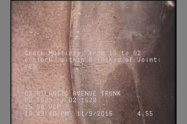 Crack Multiple, from 10 to 02 o'clock, within 8 inches of joint: YES