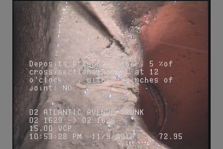 Deposits Attached Other, 5 %of cross sectional area, at 12 o'clock, , within 8 inches of joint: NO