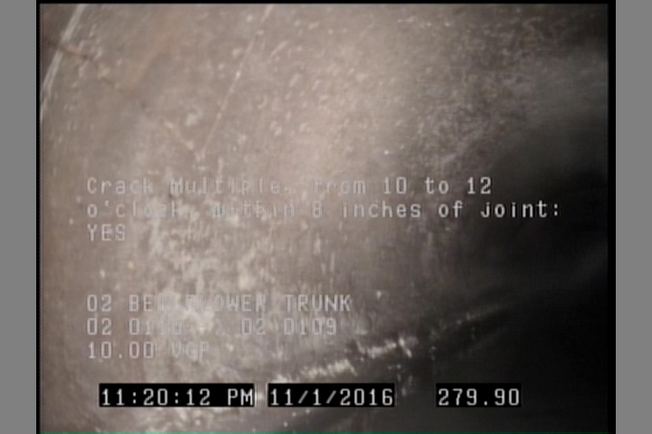 Crack Multiple, from 10 to 12 o'clock, within 8 inches of joint: YES