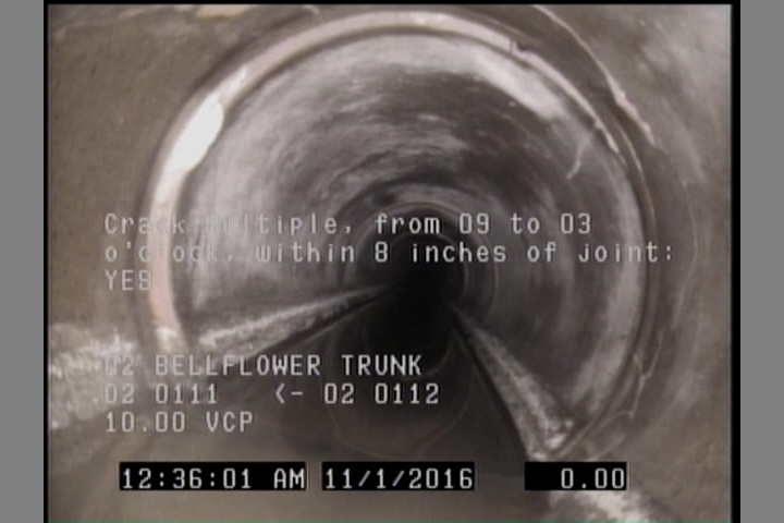 Crack Multiple, from 09 to 03 o'clock, within 8 inches of joint: YES