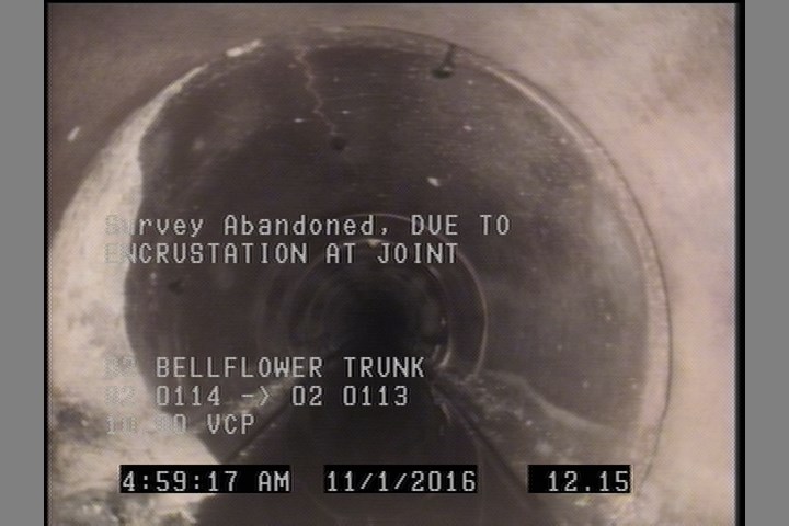 Survey Abandoned - DUE TO ENCRUSTATION AT JOINT
