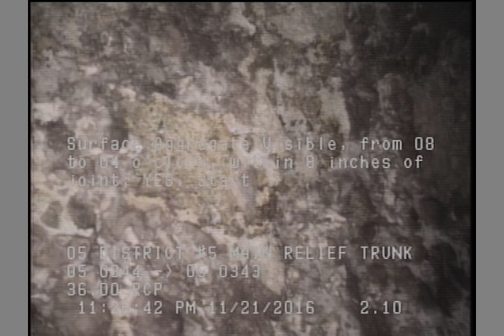 Surface Aggregate Visible, from 08 to 04 o'clock, within 8 inches of joint: YES, Start