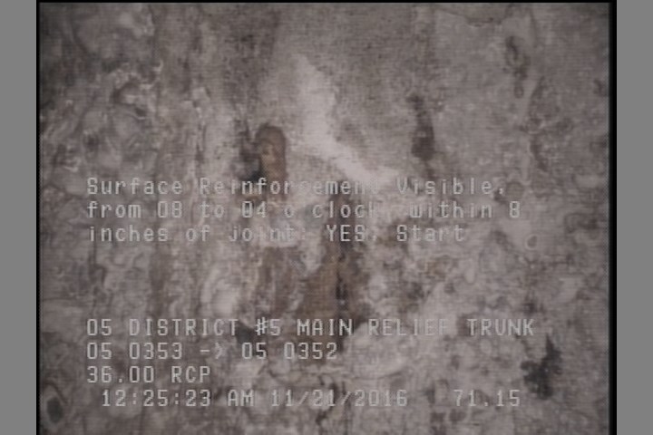 Surface Reinforcement Visible, from 08 to 04 o'clock, within 8 inches of joint: YES, Start
