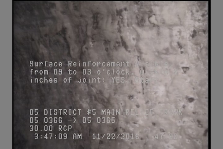 Surface Reinforcement Visible, from 09 to 03 o'clock, within 8 inches of joint: YES, Start