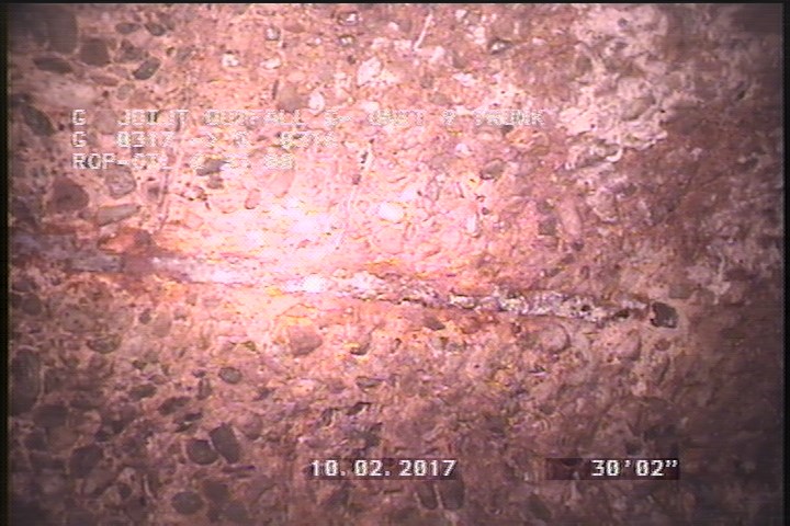 Surface Reinforcement Corroded, from 11 to 01 o'clock, within 8 inches of joint: NO - LONG & CIRCUM REBAR