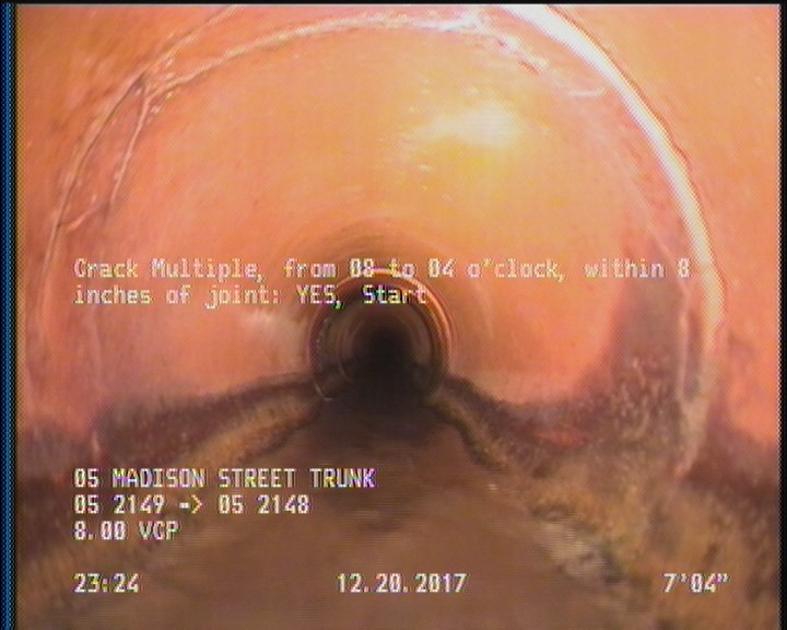 Crack Multiple, from 08 to 04 o'clock, within 8 inches of joint: YES, Start