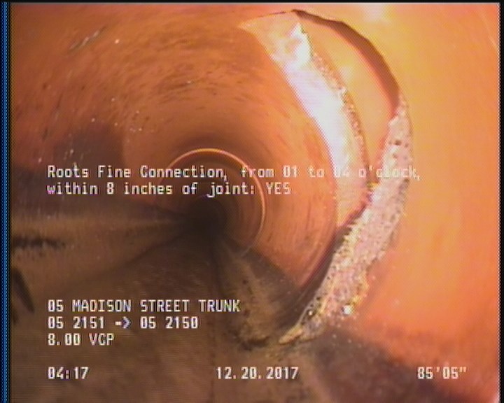 Roots Fine Connection, from 01 to 04 o'clock, within 8 inches of joint: YES