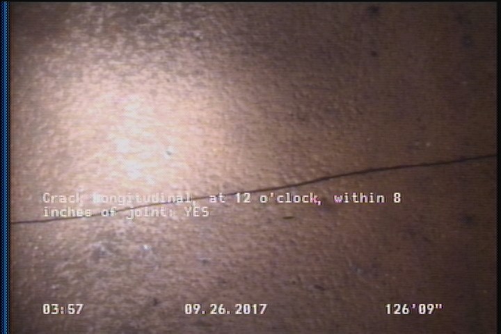 Crack Longitudinal, at 12 o'clock, within 8 inches of joint: YES