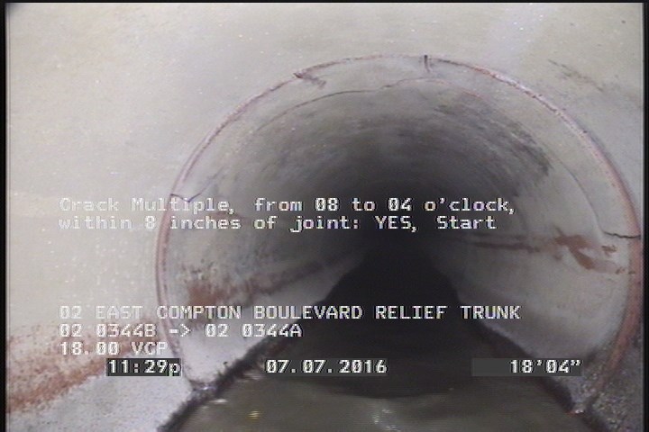 Crack Multiple, from 08 to 04 o'clock, within 8 inches of joint: YES, Start
