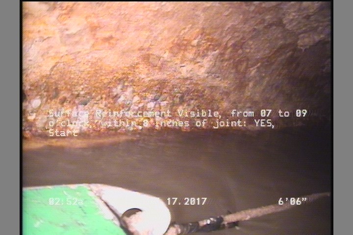 Surface Reinforcement Visible, from 07 to 09 o'clock, within 8 inches of joint: YES, Start