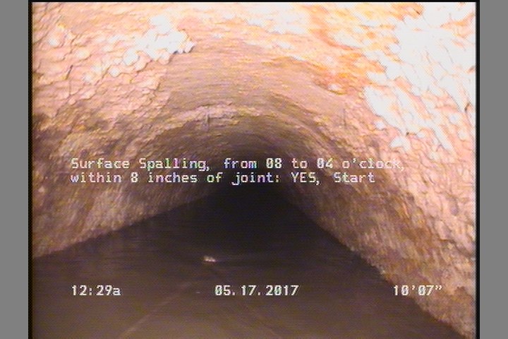 Surface Spalling, from 08 to 04 o'clock, within 8 inches of joint: YES, Start