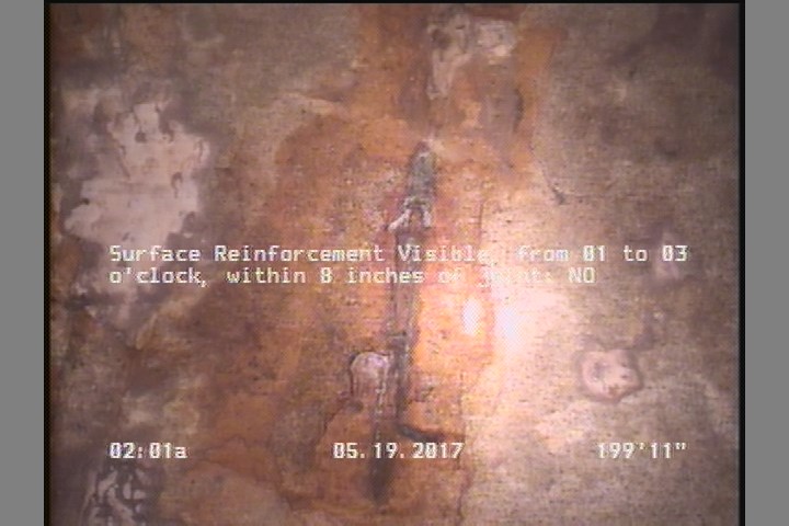 Surface Reinforcement Visible, from 01 to 03 o'clock, within 8 inches of joint: NO