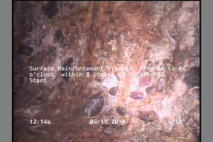 Surface Reinforcement Visible, from 08 to 04 o'clock, within 8 inches of joint: YES, Start