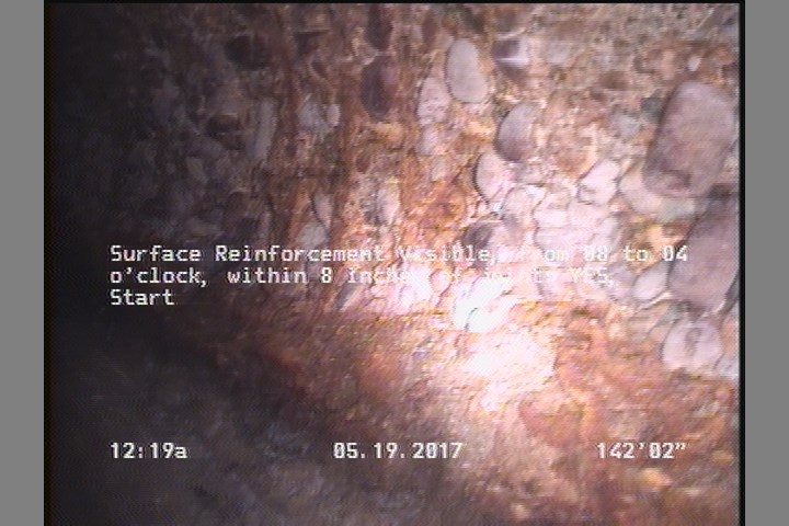 Surface Reinforcement Visible, from 08 to 04 o'clock, within 8 inches of joint: YES, Start
