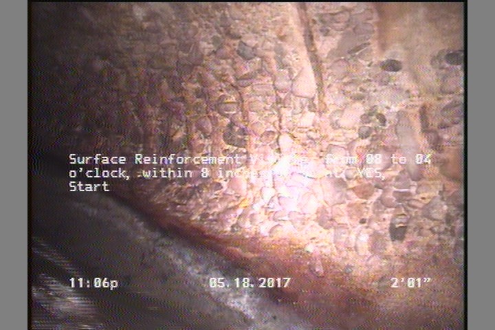 Surface Reinforcement Visible, from 08 to 04 o'clock, within 8 inches of joint: YES, Start