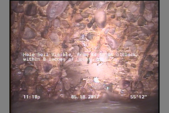 Hole Soil Visible, from 04 to 05 o'clock, within 8 inches of joint: NO