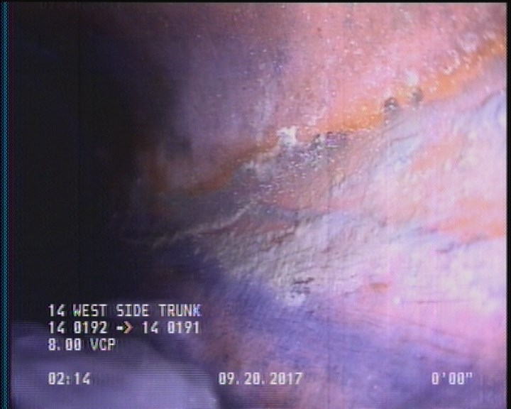 Deposits Attached Grease, 5 %of cross sectional area, from 03 to 09 o'clock, , within 8 inches of joint: YES, Start