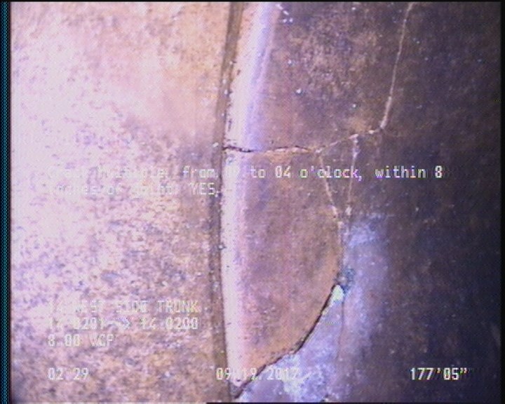 Crack Multiple, from 09 to 04 o'clock, within 8 inches of joint: YES