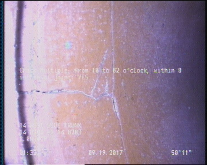 Crack Multiple, from 10 to 02 o'clock, within 8 inches of joint: YES