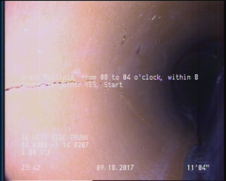 Crack Multiple, from 08 to 04 o'clock, within 8 inches of joint: YES, Start