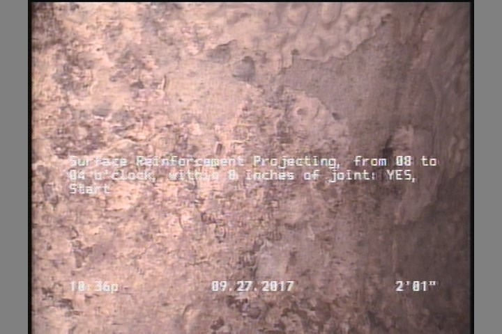 Surface Reinforcement Projecting, from 08 to 04 o'clock, within 8 inches of joint: YES, Start