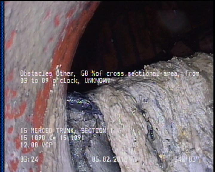 Deposits Attached Grease, 5 %of cross sectional area, from 03 to 09 o'clock, , within 8 inches of joint: YES, Finish