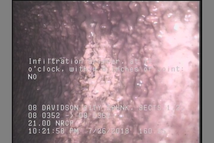 Infiltration Dripper, at 12 o'clock, within 8 inches of joint: NO