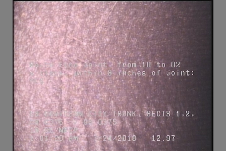 Roots Fine Joint, from 10 to 02 o'clock, within 8 inches of joint: YES