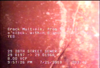 Crack Multiple, from 10 to 04 o'clock, within 8 inches of joint: YES