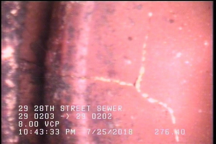 Crack Multiple, from 07 to 04 o'clock, within 8 inches of joint: YES