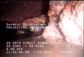 General Observation - AGGREGATE PROJECTING IN CHANNEL AT MH
