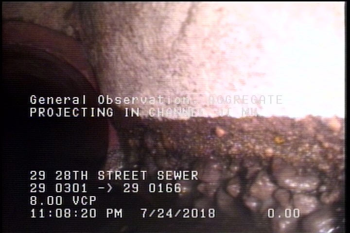 General Observation - AGGREGATE PROJECTING IN CHANNEL AT MH