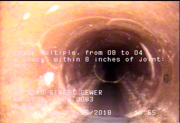 Crack Multiple, from 08 to 04 o'clock, within 8 inches of joint: YES