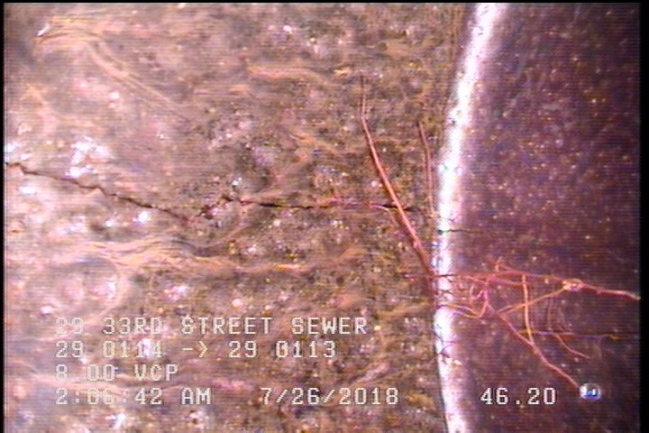 Roots Fine Joint, from 11 to 01 o'clock, within 8 inches of joint: YES