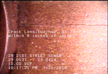Crack Longitudinal, at 12 o'clock, within 8 inches of joint: YES