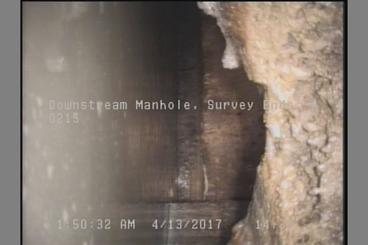Downstream Manhole, Survey Ends - H 0215