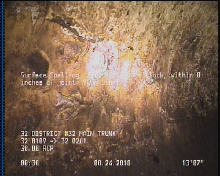 Surface Spalling, from 09 to 03 o'clock, within 8 inches of joint: YES, Start