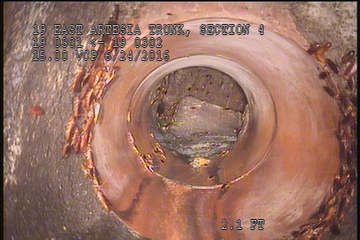 Downstream Manhole, Survey Begins - 1:58 PM