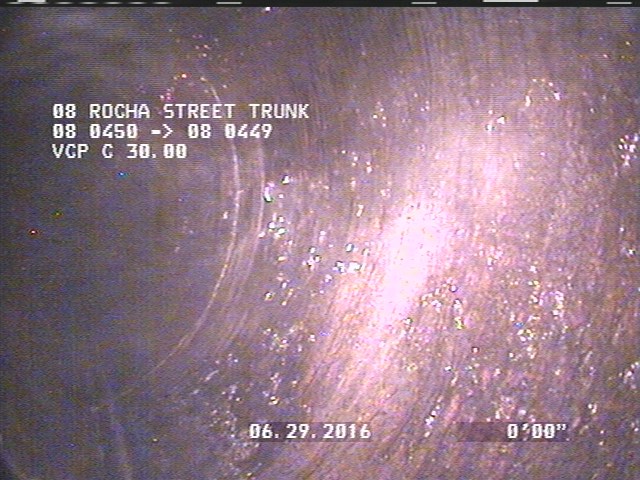 Deposits Attached Grease, 5 %of cross sectional area, from 08 to 04 o'clock, , within 8 inches of joint: YES, Start - OILY GREASE