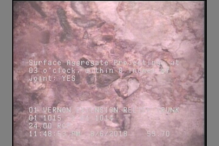 Surface Aggregate Projecting, at 03 o'clock, within 8 inches of joint: YES