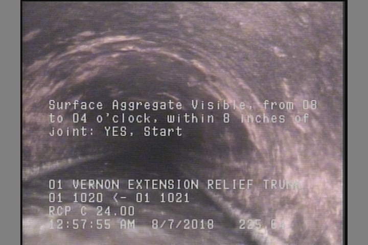 Surface Aggregate Visible, from 08 to 04 o'clock, within 8 inches of joint: YES, Start