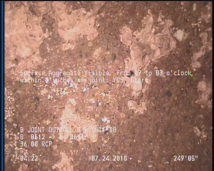 Surface Aggregate Visible, from 09 to 03 o'clock, within 8 inches of joint: YES, Start