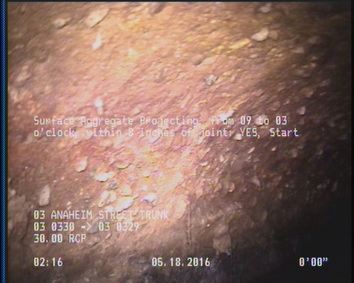 Surface Aggregate Projecting, from 09 to 03 o'clock, within 8 inches of joint: YES, Start