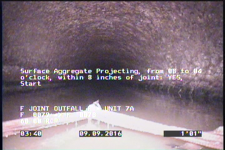 Surface Aggregate Projecting, from 08 to 04 o'clock, within 8 inches of joint: YES, Start