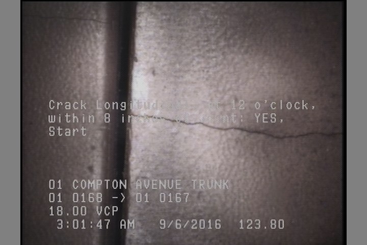Crack Longitudinal, at 12 o'clock, within 8 inches of joint: YES, Start