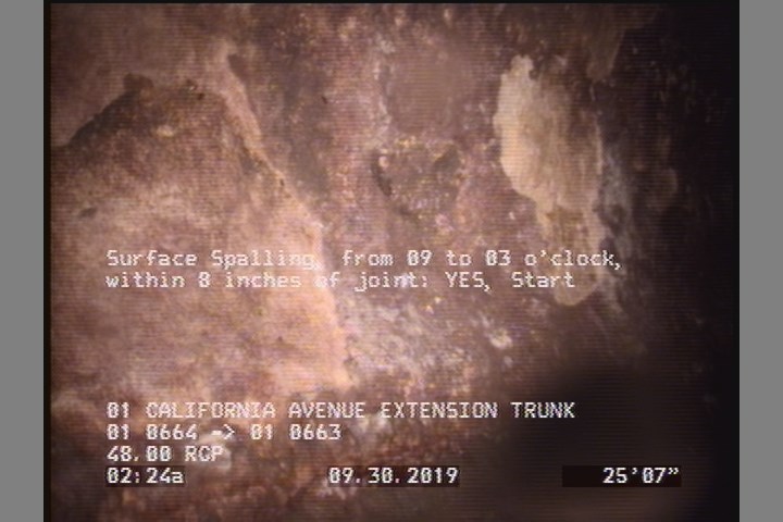 Surface Spalling, from 09 to 03 o'clock, within 8 inches of joint: YES, Start